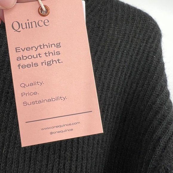 Quince Women's Black Baby Alpaca-Merino Wool Crew Neck Pullover Sweater sz M NWT - Picture 2 of 4
